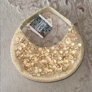 Beaded Crescent Shoulder Bag with Sequins